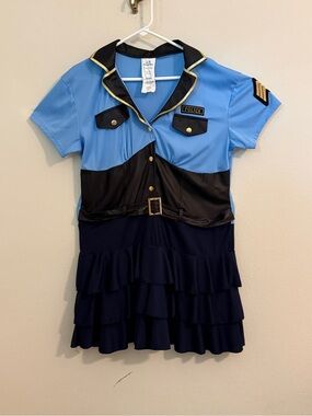 Women’s Police Halloween Costume Dress - Blue and Black